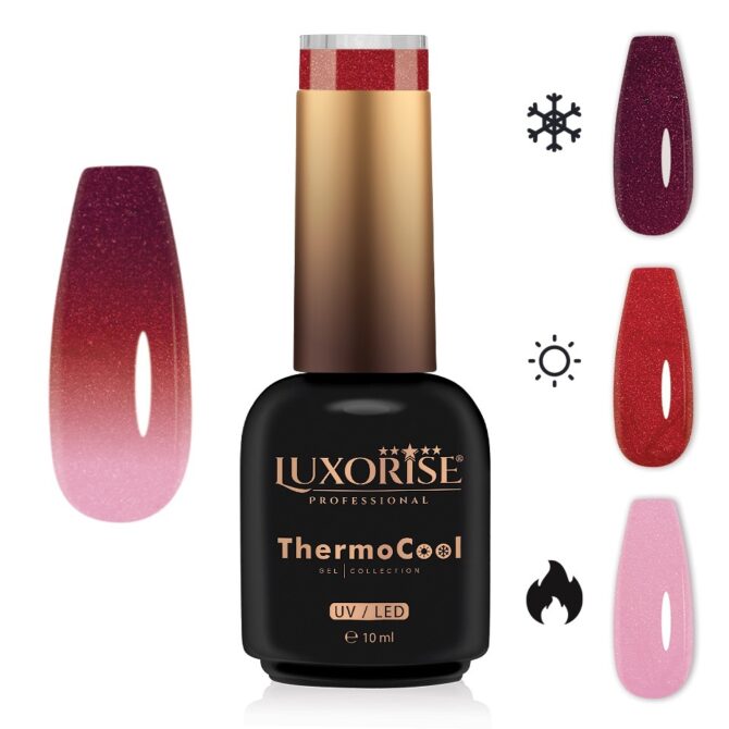 Oja Semipermanenta Termica 3 Culori LUXORISE ThermoCool - Pinky Secret 10ml